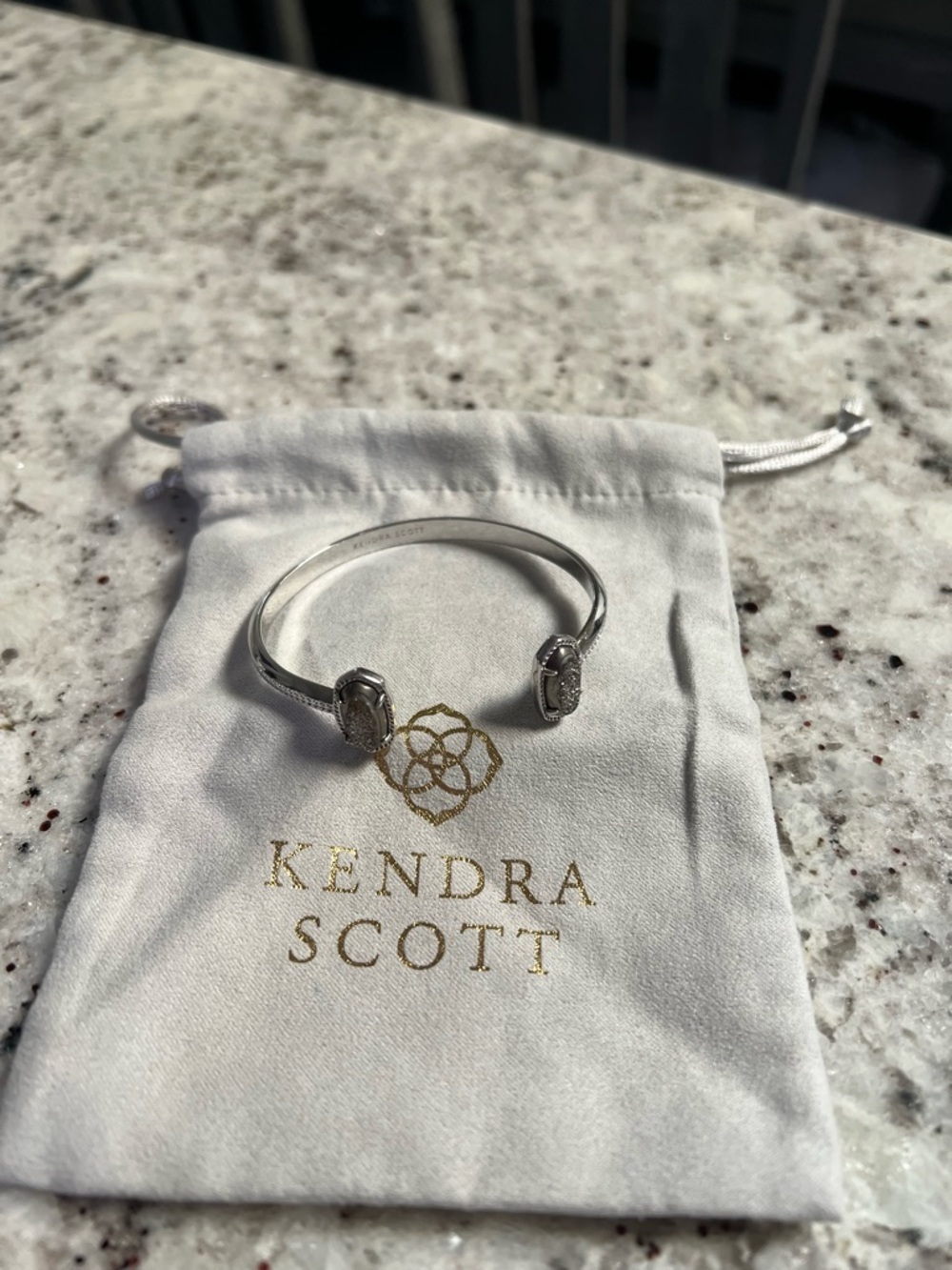 Kendra Scott Silver Pave Open Cuff Bracelet